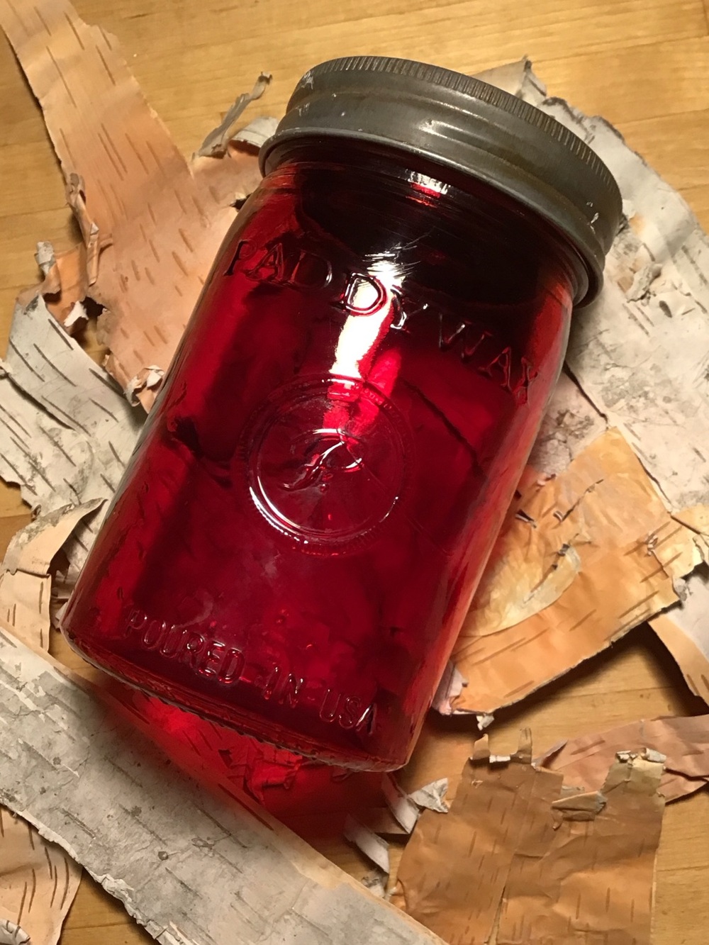 ♥️5/25$ Red Mason Jar Decorative Glass